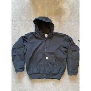 Carhartt Jacket Duck Canvas Detroit Style Armstrong Sherpa Black Men’s Size L